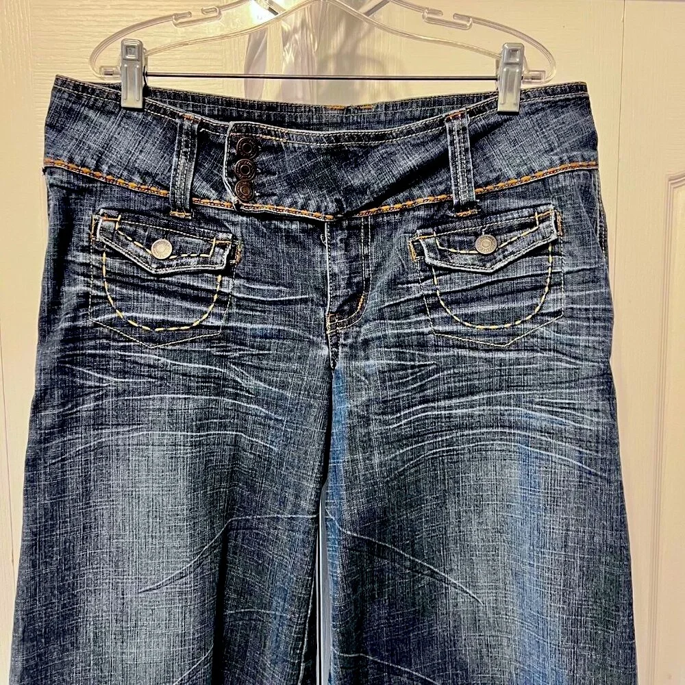 Hydraulic Long Low Mid Jean/Denim Shorts/Capris-Size 11-12 Jrs. Distressed-Comfy